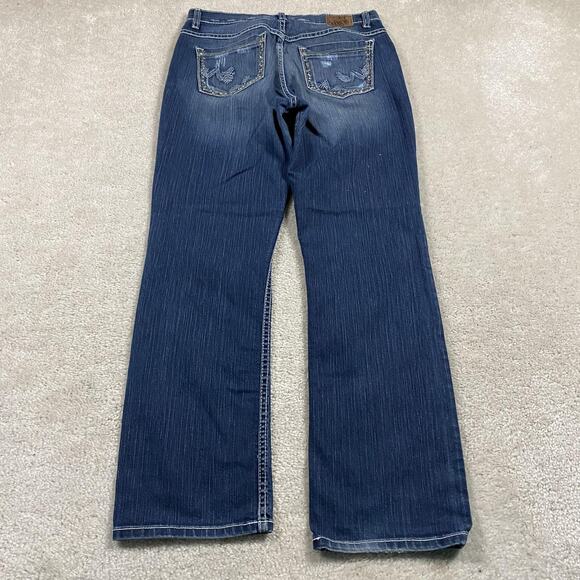 Y2K BKE Drew Boot Jeans Womens 30 Medium Wash Bootcut Stretch Denim Embellished - Picture 1 of 11